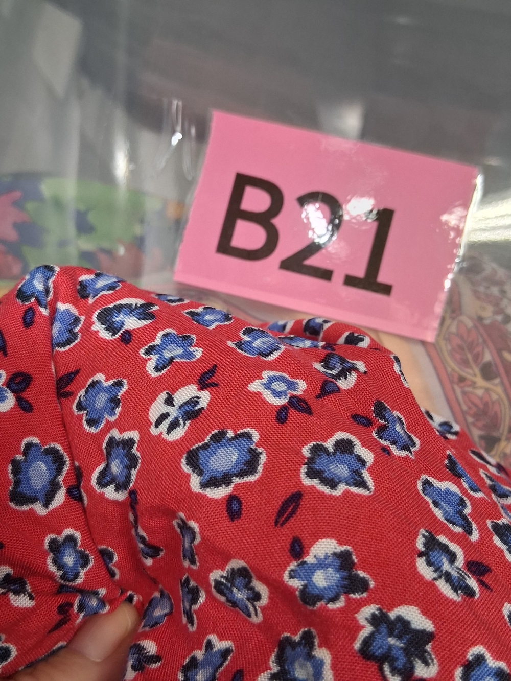 Button-Front Red Floral Mini Dress - Picture 11 of 11